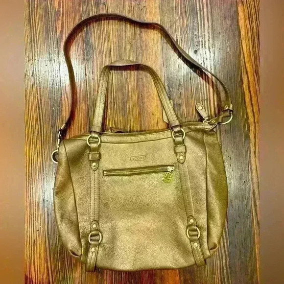 Coach Alexandra Convertible Hobo Bronze Purse - Picture 1 of 6